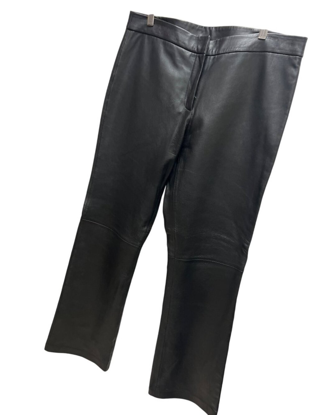 Vs2 by Vakko Vintage Y2K Black Lambskin Straight Leg Mid Rise Leather Pants